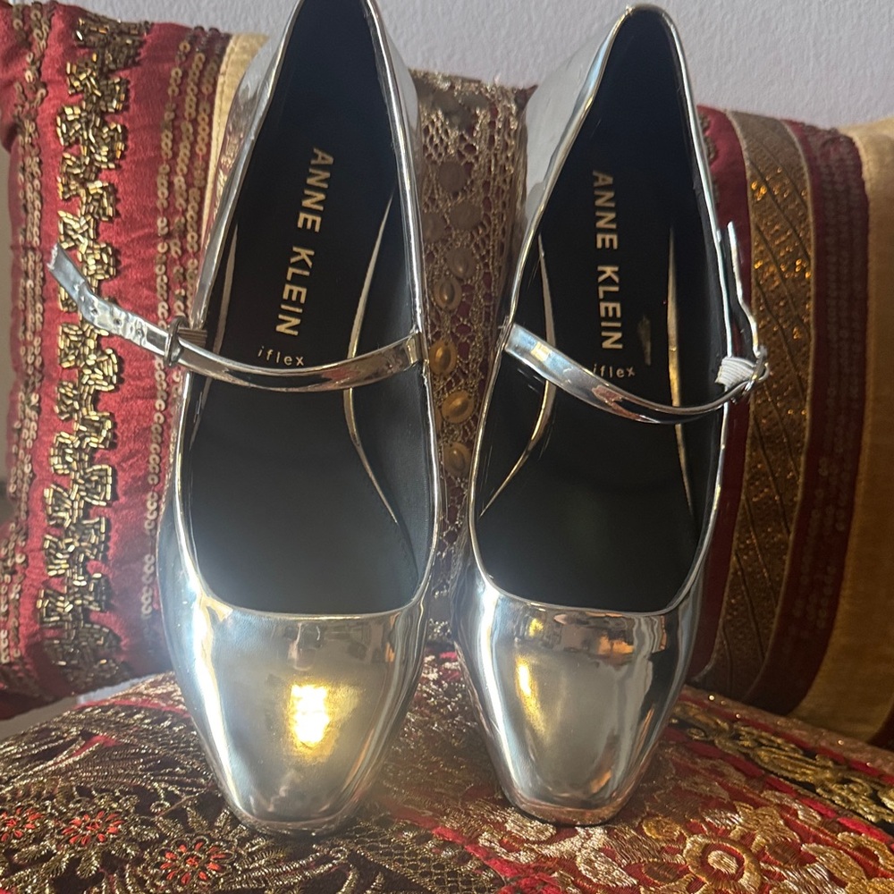 Anne Klein Metallic Silver Heels